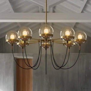 Nowoczesny żyrandol w kształcie szklanej kuli 5-10 lampowy