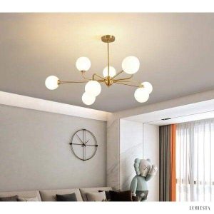 Luksusowy żyrandol szklany w kształcie kuli złoty