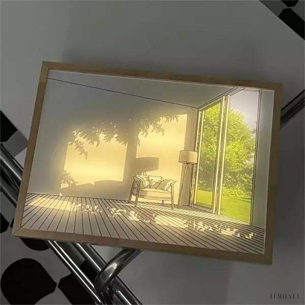 Lampka dekoracyjna z kreatywnym malowaniem styl minimalistyczny