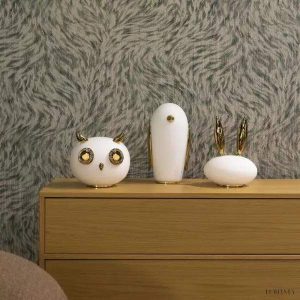 Lampa stołowa Pet Light w kształcie sowy z opalowego szkła