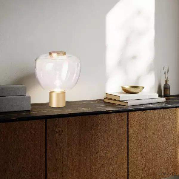 Lampka stołowa RIFLESSO szklana w kształcie bąbelka