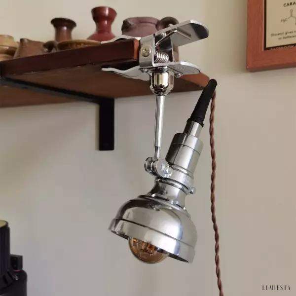 Retro lampa klipsowa industrialna w stylu retro
