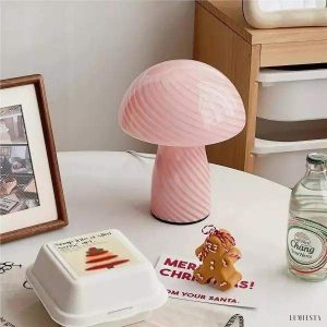 image_7-474.jpg Nowoczesna lampa stołowa w kształcie grzyba z kolorowym kloszem