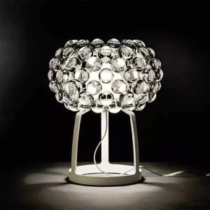 Lampa stołowa Caboche w stylu glamour z przezroczystym kloszem