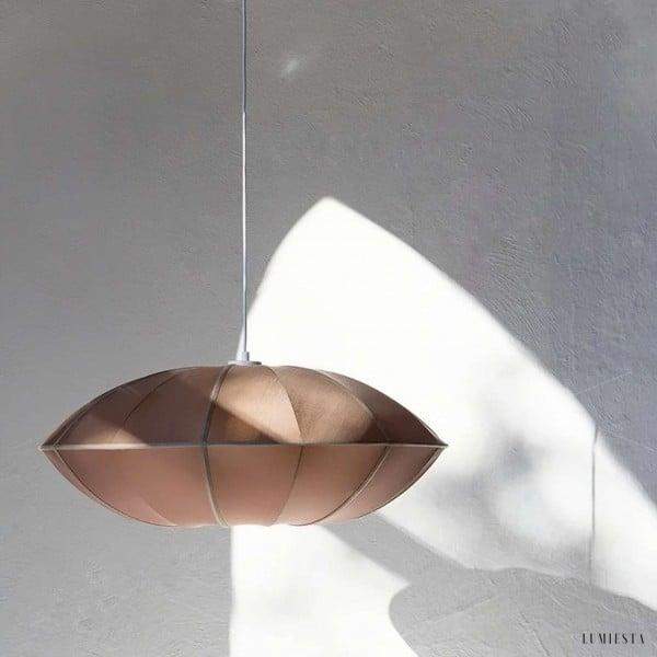 Aria - Bubble fabric pendant lamp in white-black/brown-black, Ø40/50/60cm