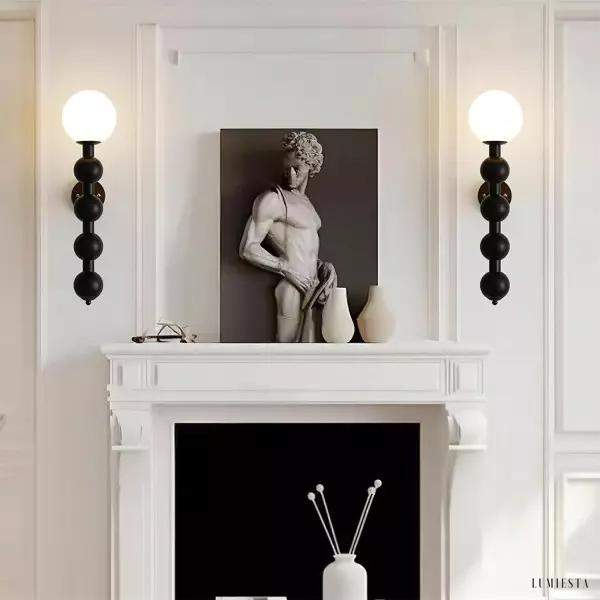 Lampa ścienna w kształcie gourd z drewna styl rustykalny