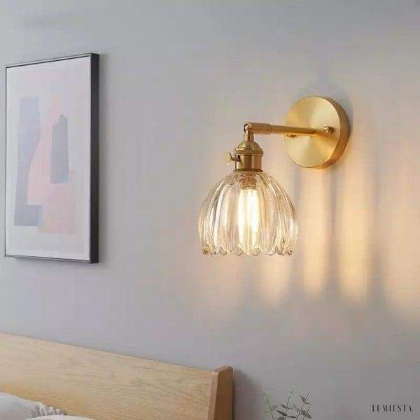 Tulip - kinkiet w stylu vintage z kloszem tulipanowym 12×16 cm