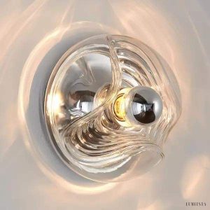 Lampa ścienna Bauhaus w kształcie okrągłym ze szkła