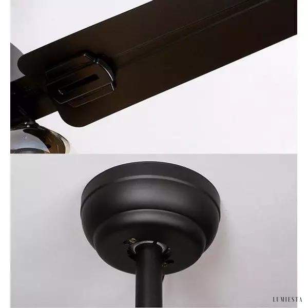 Nowoczesna industrialna lampa sufitowa z wentylatorem