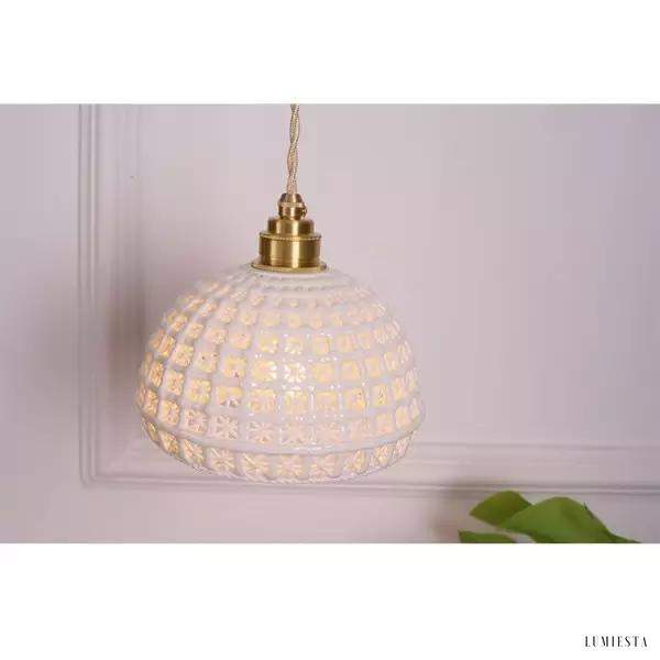 Nowoczesna ceramiczna lampa wisząca w owalnym kształcie