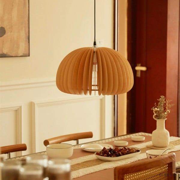 Wooden Pumpkin Pendant Lamp in Rustic Elegance Style