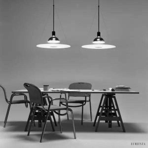 Frisbi stylish round pendant lamp 60 cm black nickel