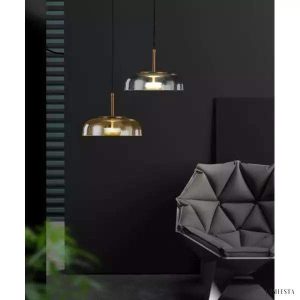 Classic glass pendant lamp in a minimalist style