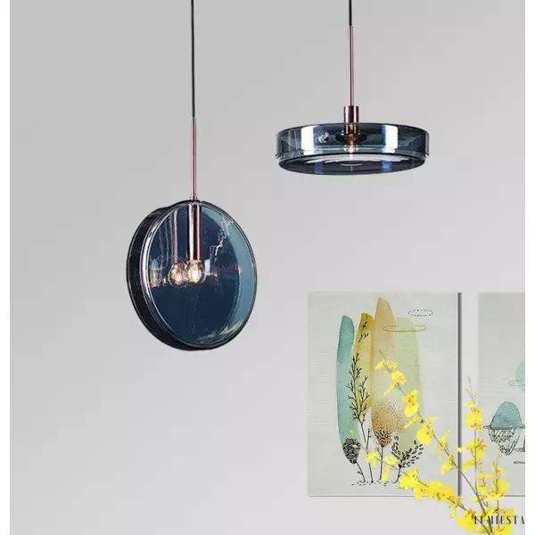 Dark blue glass pendant lamp modern design