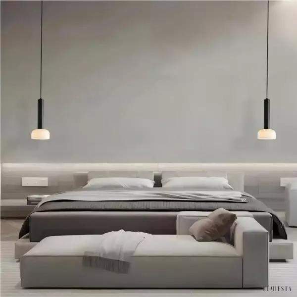 Nowoczesna włoska lampa wisząca minimalistyczna z kloszem szklanym