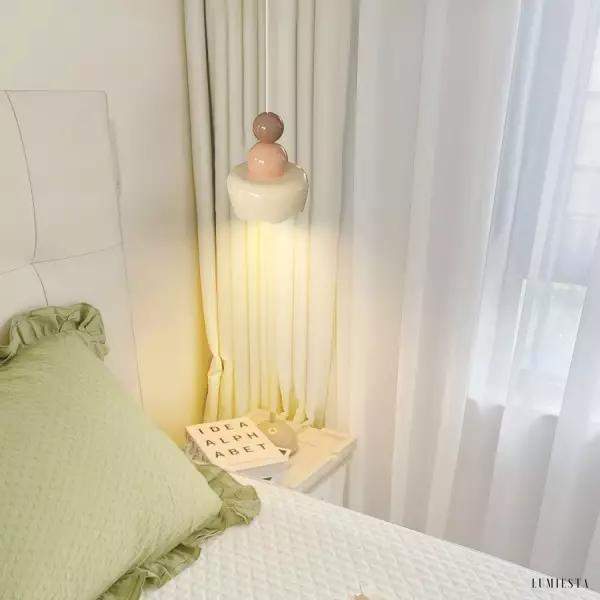 Cream resin pendant lamp in Nordic style