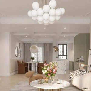 Savon - Żyrandol białe kule szklane - nowoczesny styl i elegancja - Ø40/60/80cm