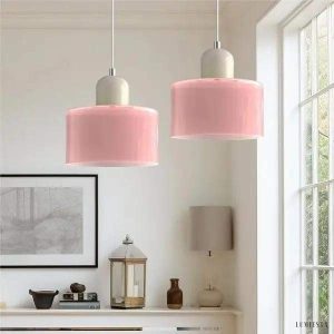 Mondi - szklana lampa wisząca cylindryczna w ujęciu z dołu