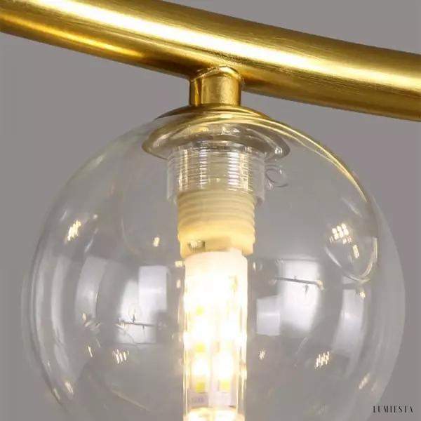 Mori - lampa wisząca z metalowymi kulkami, profil oprawy i zawieszenia