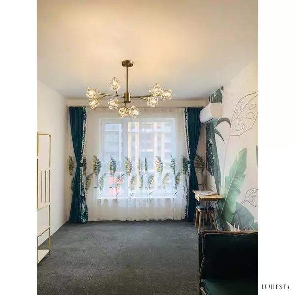 Lampa żyrandol kryształowy w stylu nowoczesnym złota