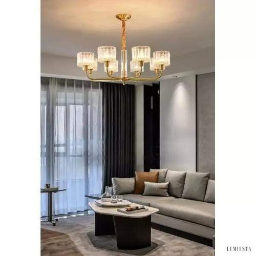 image_8-280.jpg Nowoczesny żyrandol mosiężny z szklanymi kloszami 5-punktowy