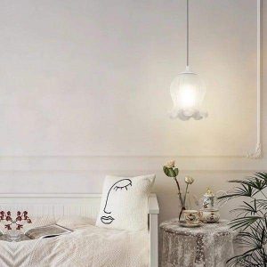 Glass Pendant Lamp Flower Bud in the Shape of a Flower