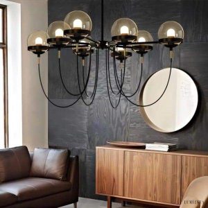 Nowoczesny żyrandol w kształcie szklanej kuli 5-10 lampowy