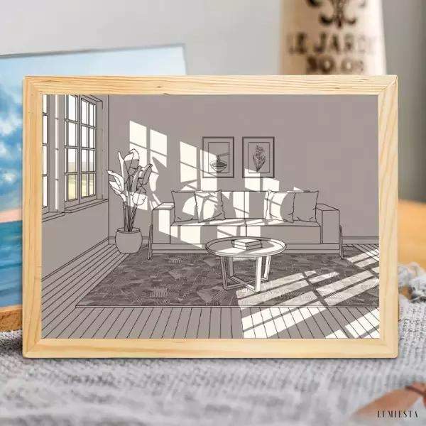 Lampka dekoracyjna z kreatywnym malowaniem styl minimalistyczny