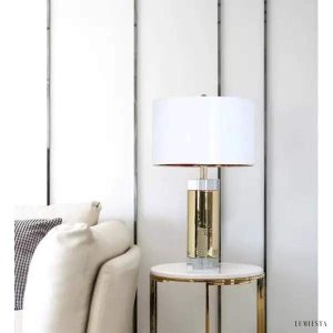 Lampa stołowa Parker w stylu nowoczesnym z białym kloszem