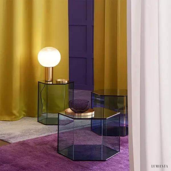 Lampa stołowa Laguna okrągła złota szklana elegancka 37cm