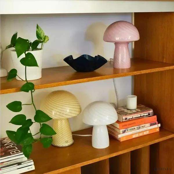 image_8-433.jpg Nowoczesna lampa stołowa w kształcie grzyba z kolorowym kloszem