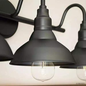 Lampy ścienne trzy punkty czarna metalowa lampa przemysłowa