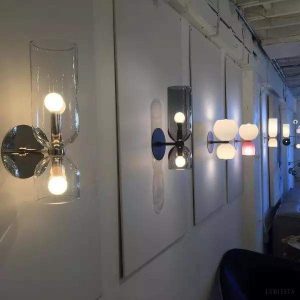 Lampa ścienna Edie i Betty w stylu nowoczesnym z szkła opalowego