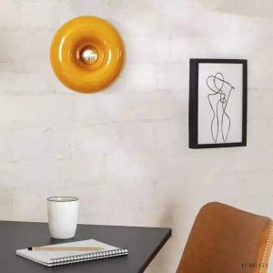 Nowoczesna okrągła lampa stołowa z LED dotykowym w stylu Bauhaus