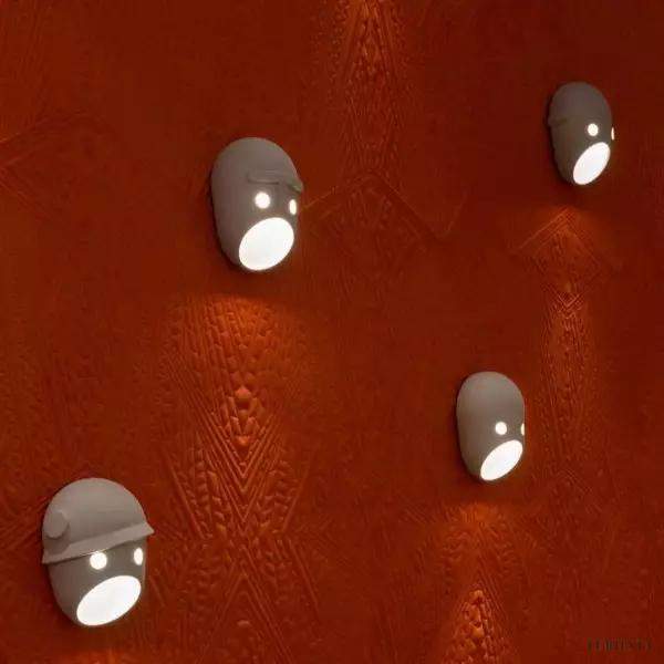 Lampka ścienna Party ceramiczna w kształcie twarzy