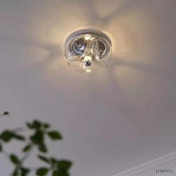 Lampa ścienna Bauhaus w kształcie okrągłym ze szkła