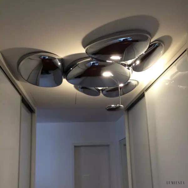 Plafon Skydro 110 cm z chromowanymi akcentami, widok od spodu