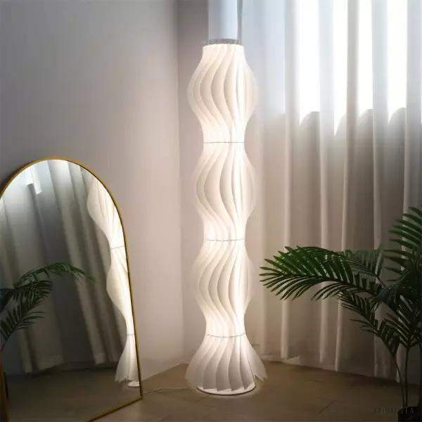 Modern LED floor lamp with wavy pattern 173 cm