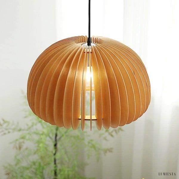 Wooden Pumpkin Pendant Lamp in Rustic Elegance Style