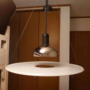 Frisbi stylish round pendant lamp 60 cm black nickel