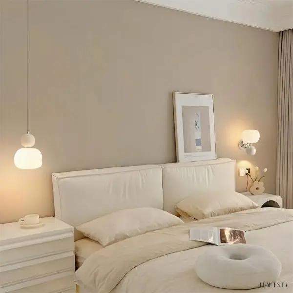Art Deco pendant lamp in cream Bauhaus style, multicolored, 1-light, Ø16cm