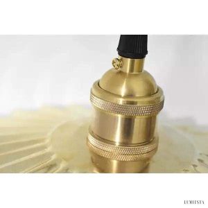 Mosiężna Lampa Wisząca Parasol w stylu rustykalnym