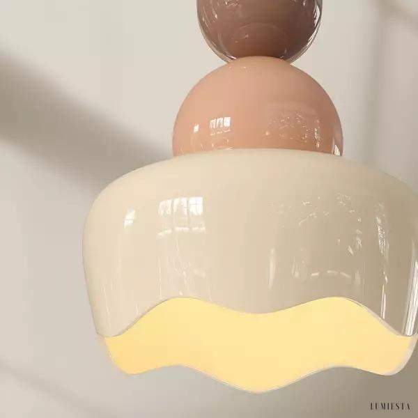 Cream resin pendant lamp in Nordic style