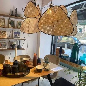 Lampa wisząca Pala w stylu nowoczesnym z rattanu