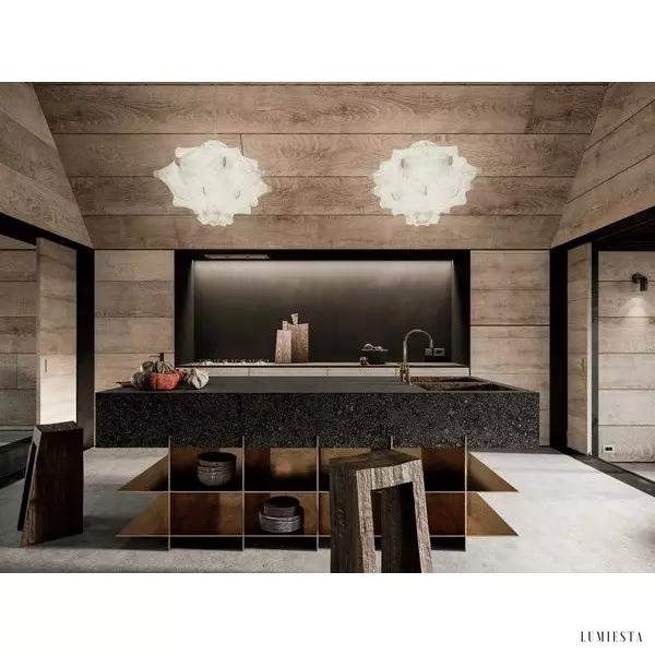 Lampa wisząca Terra w kształcie dmuchawca biała