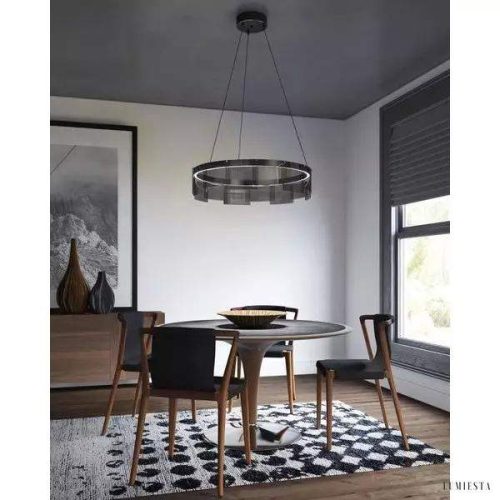 Nowoczesna lampa wisząca Sangium LED z szklanym kloszem