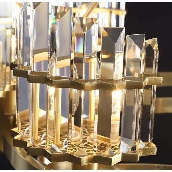 Lampa sufitowa żyrandol mosiężny z kryształami K9