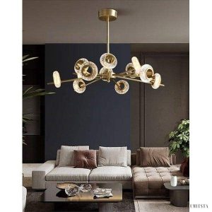 Lampa sufitowa LED z kryształowymi elementami w stylu nowoczesnym