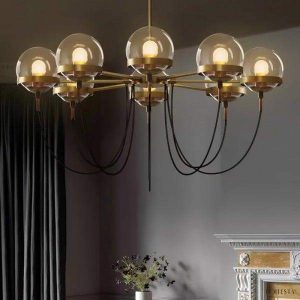 Nowoczesny żyrandol w kształcie szklanej kuli 5-10 lampowy