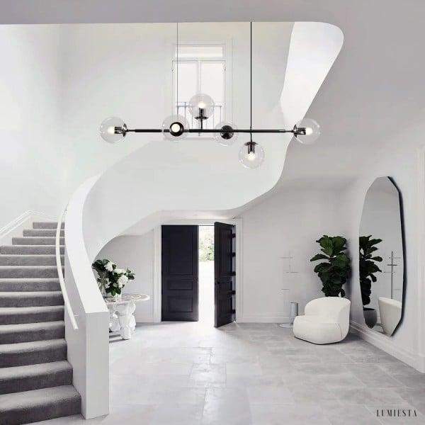 Lampa wisząca Orb w stylu industrialnym z kulistymi kloszami